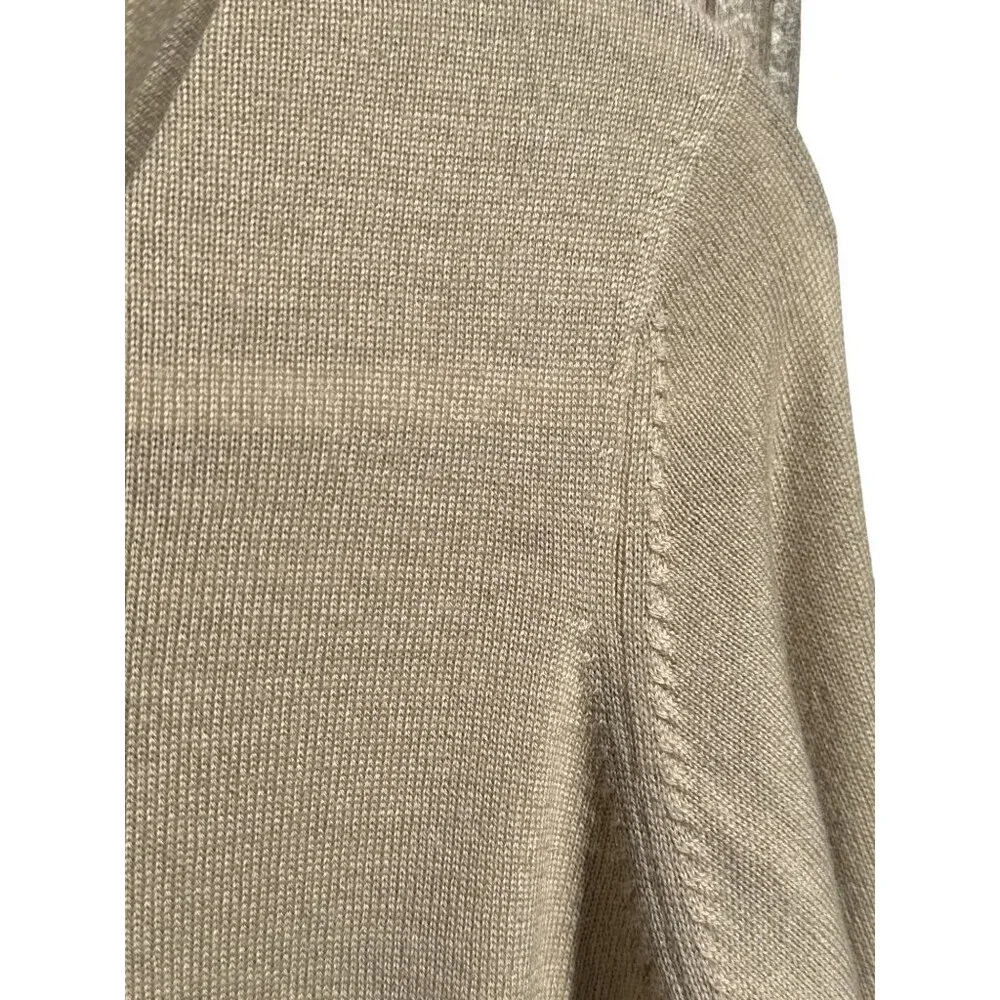 Brooks Brothers 346 Womens XL Beige 100% Merino Wool Cowl Neck Sweater‎